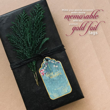 Customised Best Wishes Tags Gold Foil Tags