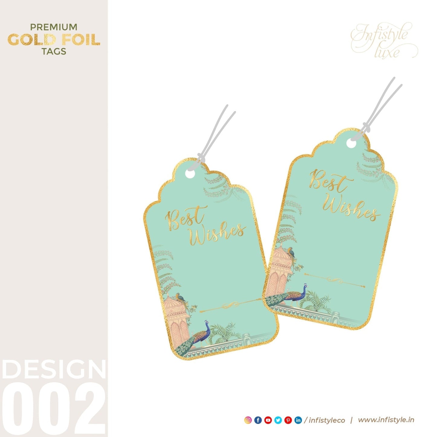 Customised Best Wishes Tags Gold Foil Tags