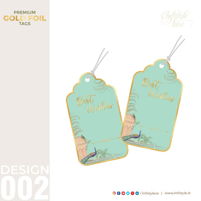 Customised Best Wishes Tags Gold Foil Tags