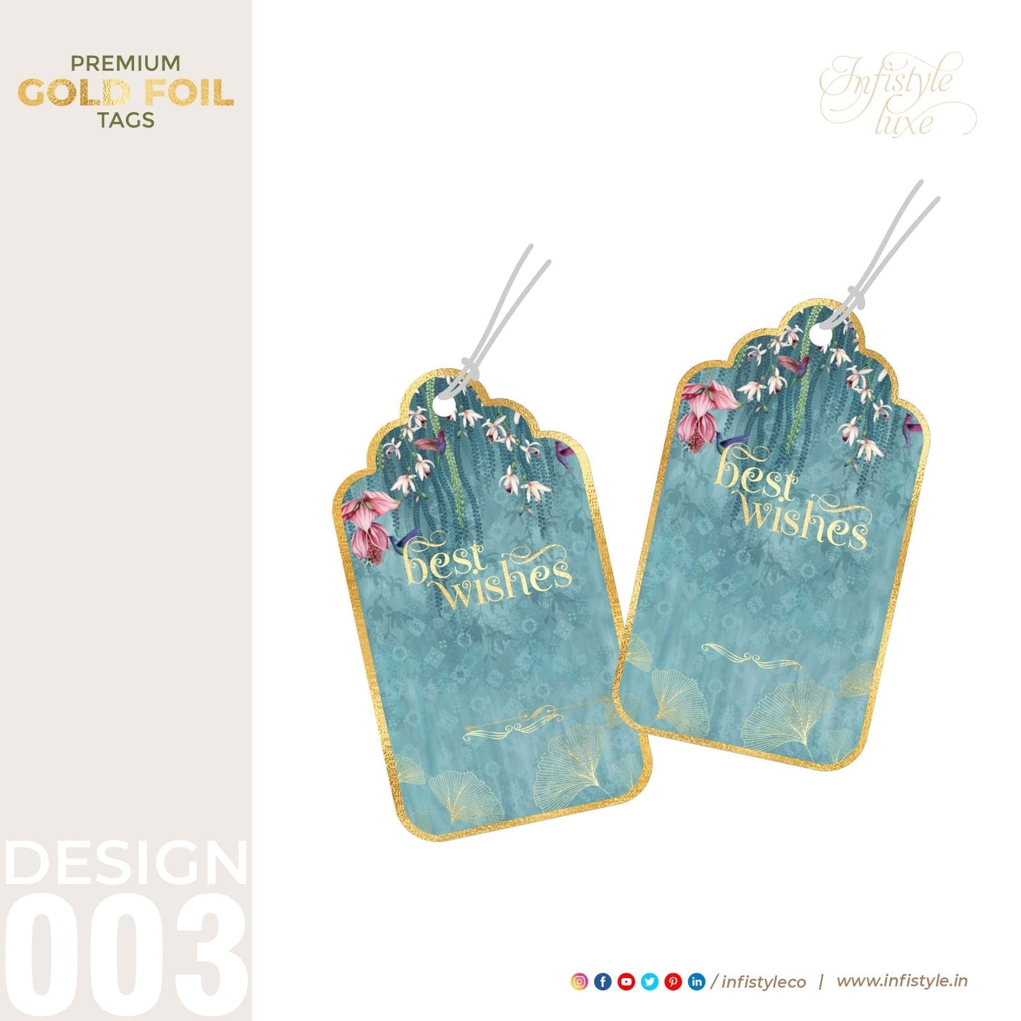 Customised Best Wishes Tags Gold Foil Tags