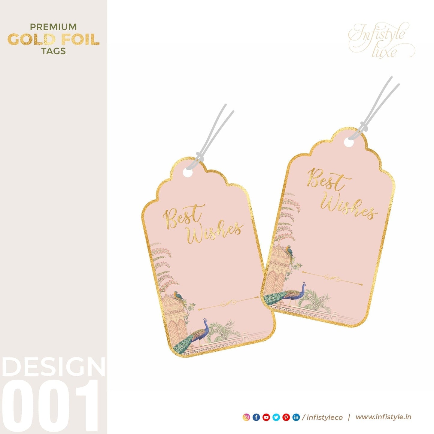 Best Wishes Tags Gold Foil Tags