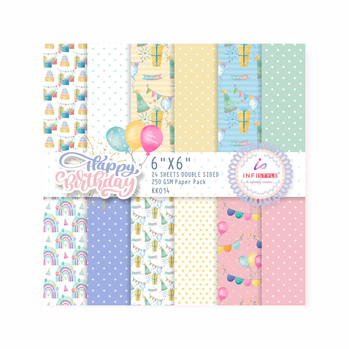 Birthday Pattern Paper Sheets