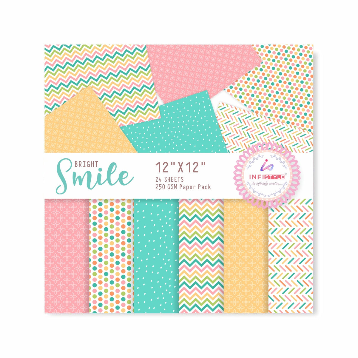 Bright Smile Craft Paper 24 Sheets 250 GSM detail view