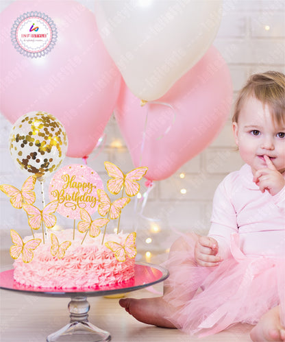 Butterfly Cake Topper Set for Birthday