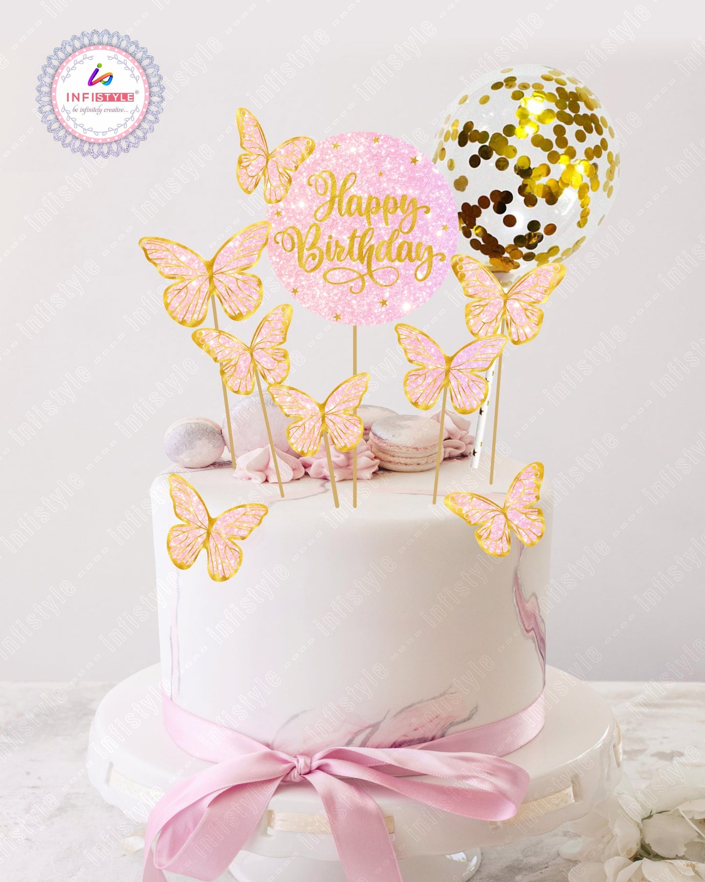 Butterfly Cake Topper Set for Birthday