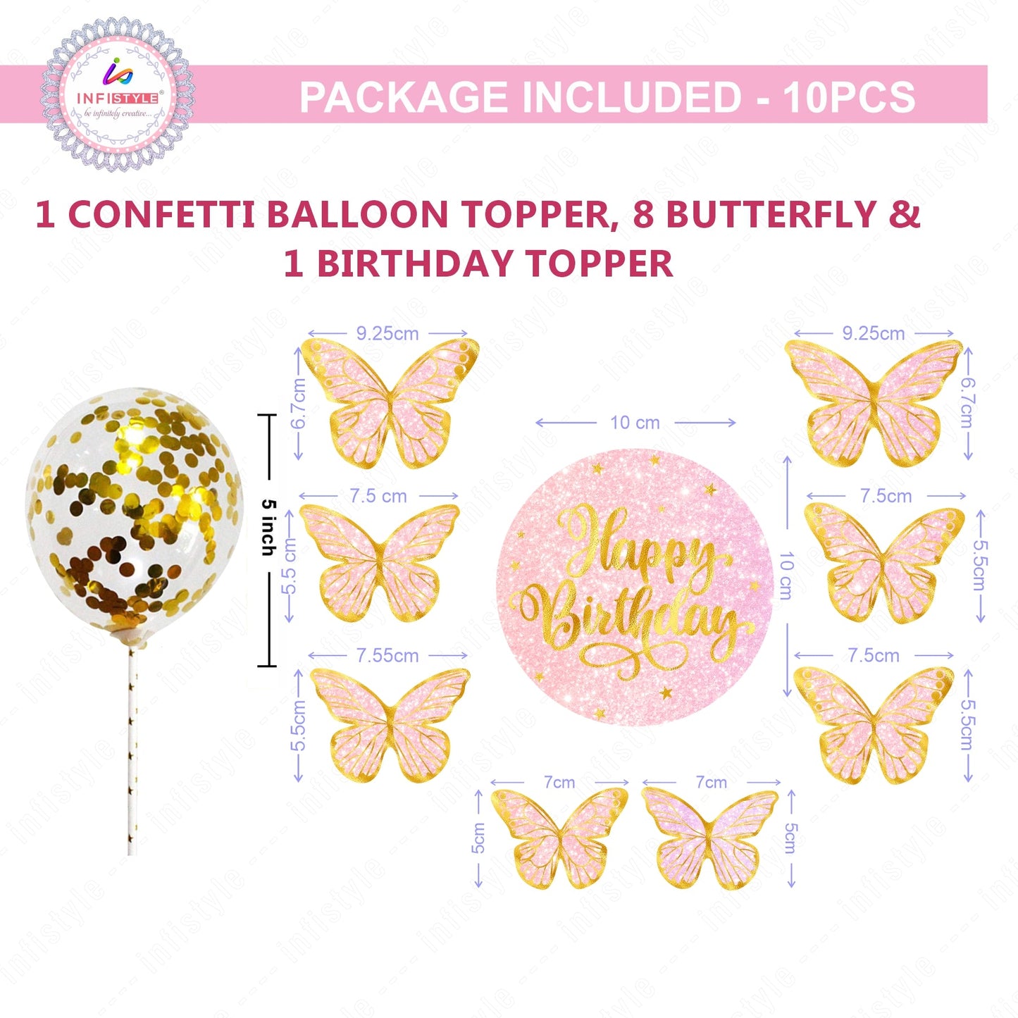 Butterfly Cake Topper Set for Birthday