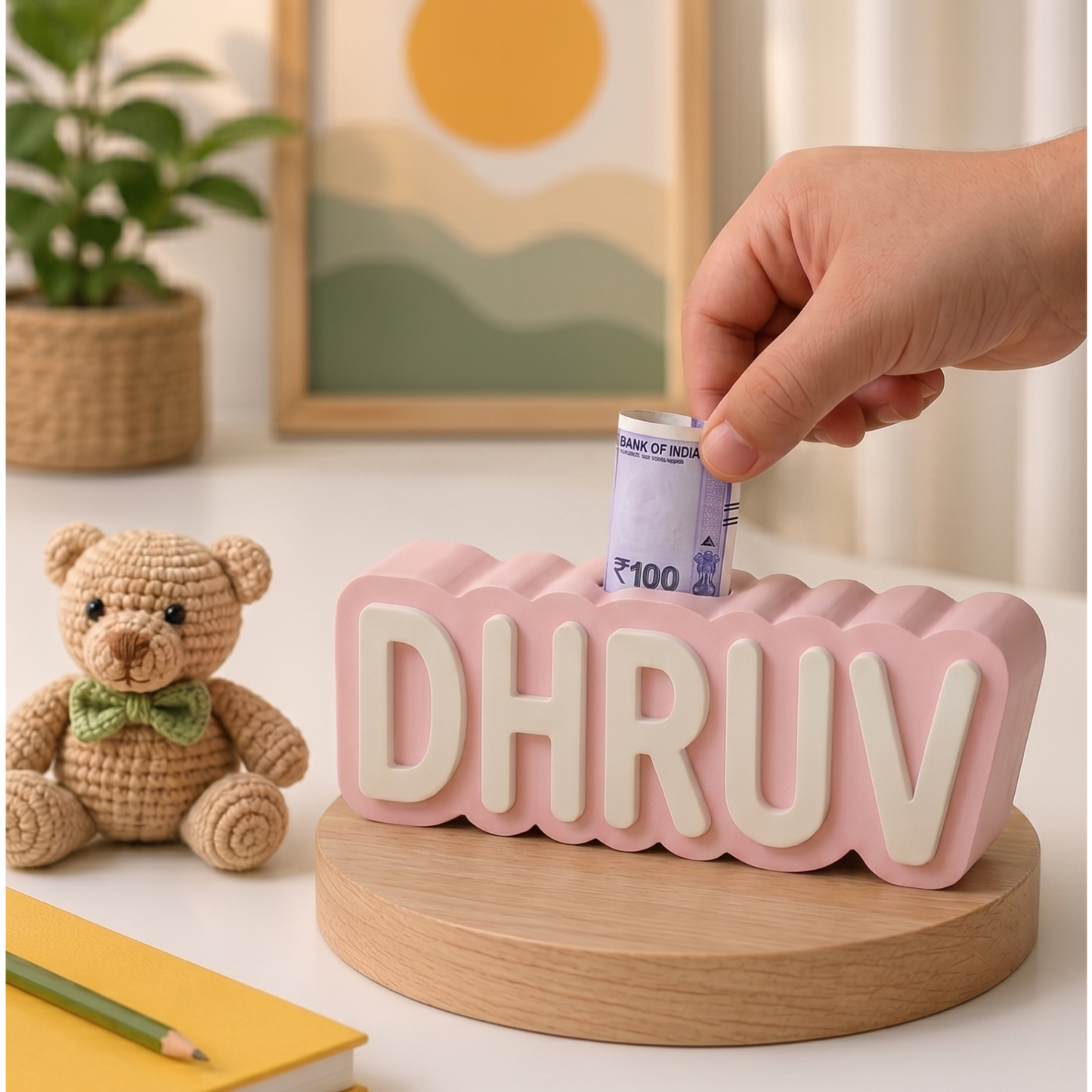 Personalised Name Piggy Bank | Custom 3D Printed Money Box for Kids & Gifting