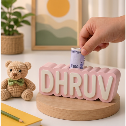 Personalised Name Piggy Bank | Custom 3D Printed Money Box for Kids & Gifting