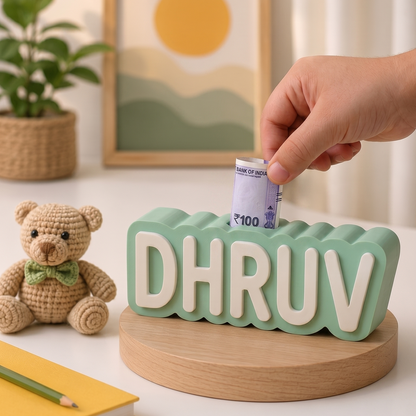Personalised Name Piggy Bank | Custom 3D Printed Money Box for Kids & Gifting