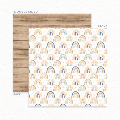 Double Sided Craft Paper 250 GSM 20 Sheets styled flat lay