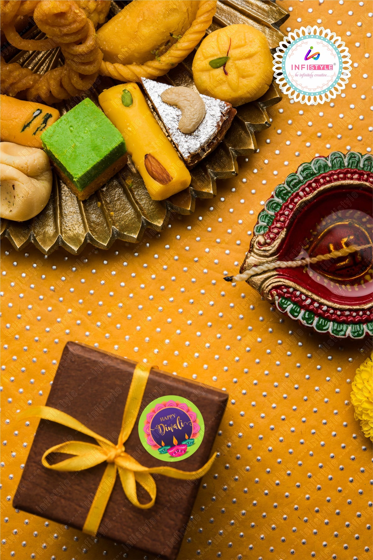 Happy Diwali Stickers for Return Gifts size and dimensions
