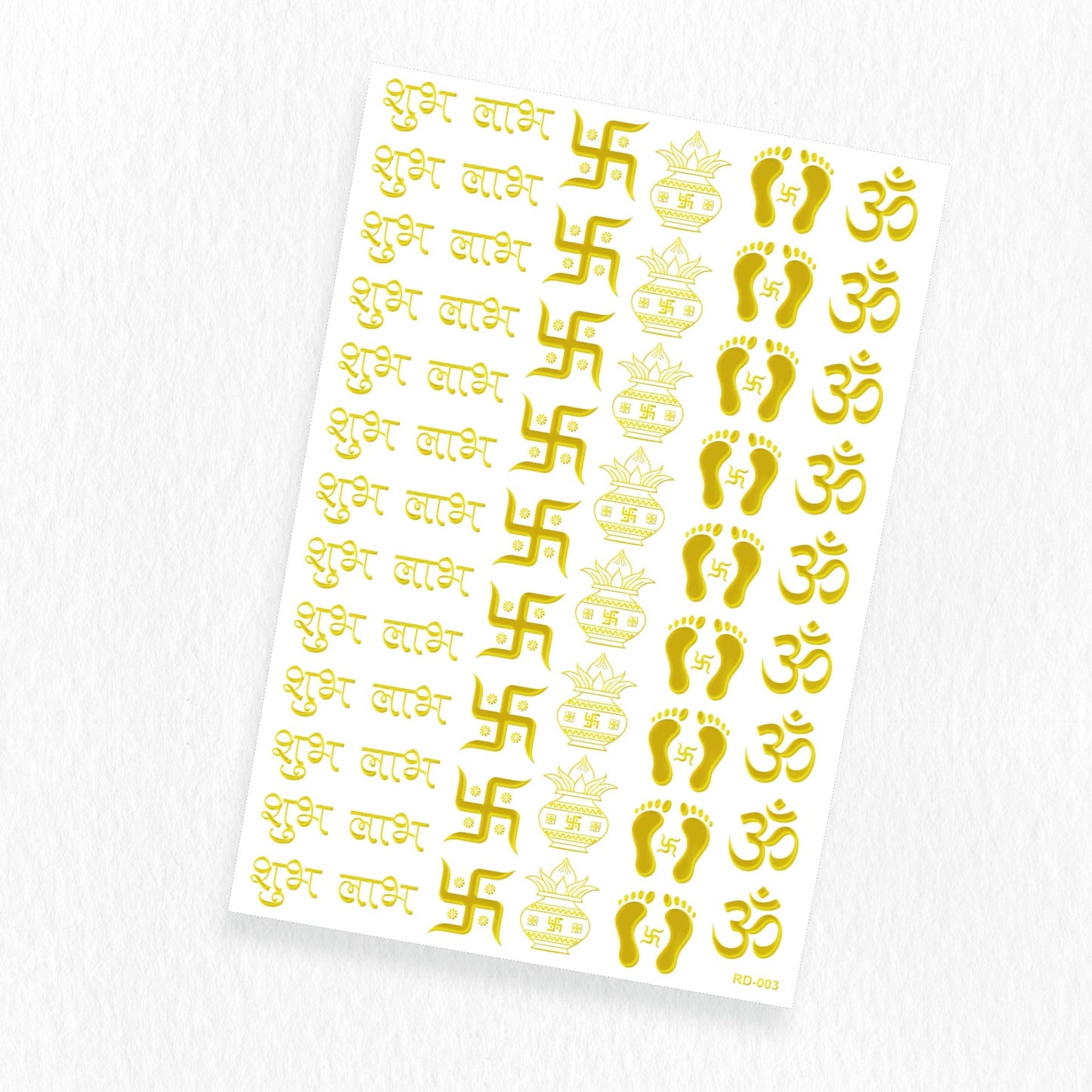 Diwali Golden Resin Stickers Transparent