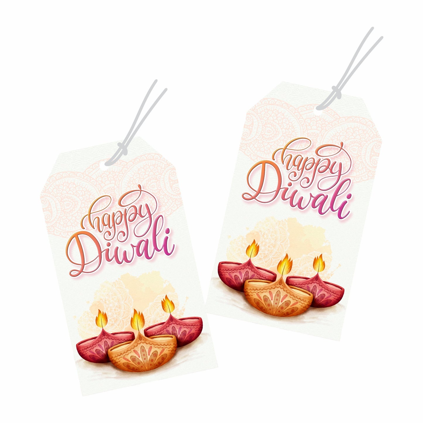 Happy Diwali Die Cut Shaped Tags