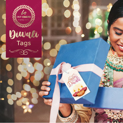 Happy Diwali Die Cut Shaped Tags