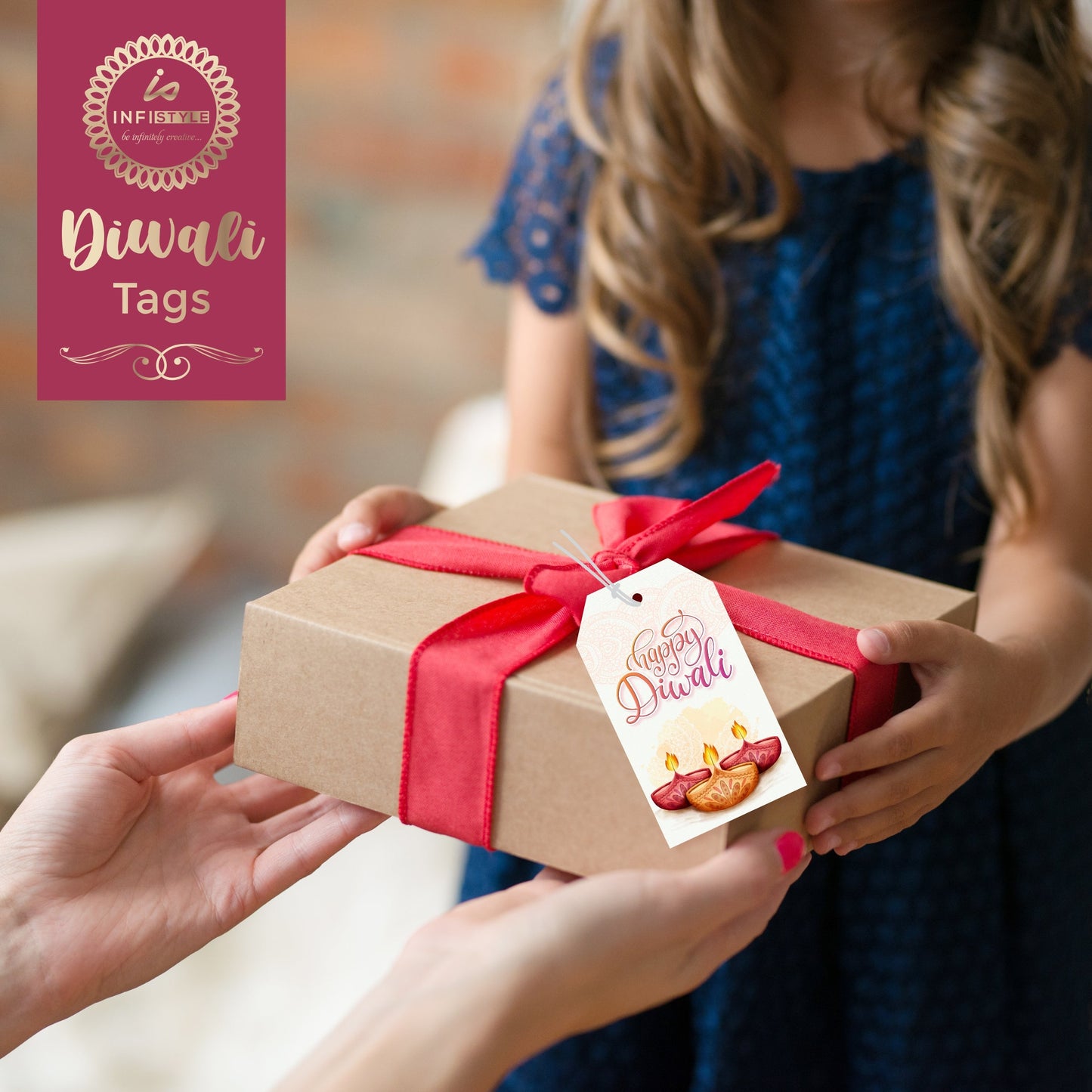 Happy Diwali Die Cut Shaped Tags