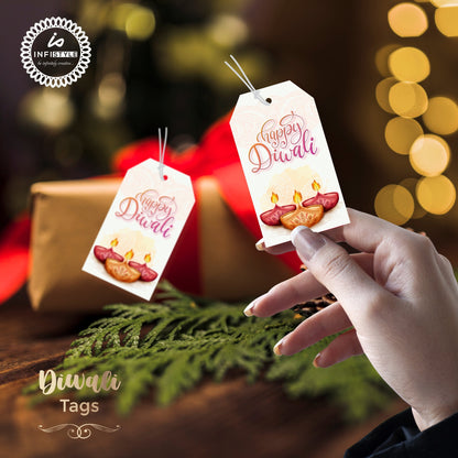 Happy Diwali Die Cut Shaped Tags