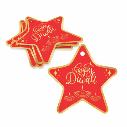 Happy Diwali Star Shape Gift Tags front view