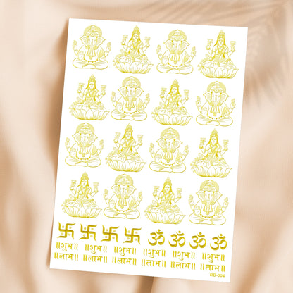 Diwali Metallic Gold  Resin Stickers