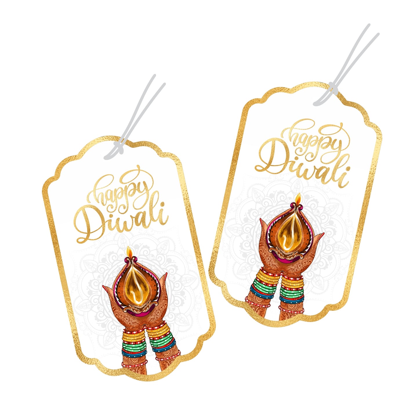 Happy Diwali Gold Foil Gift Tags