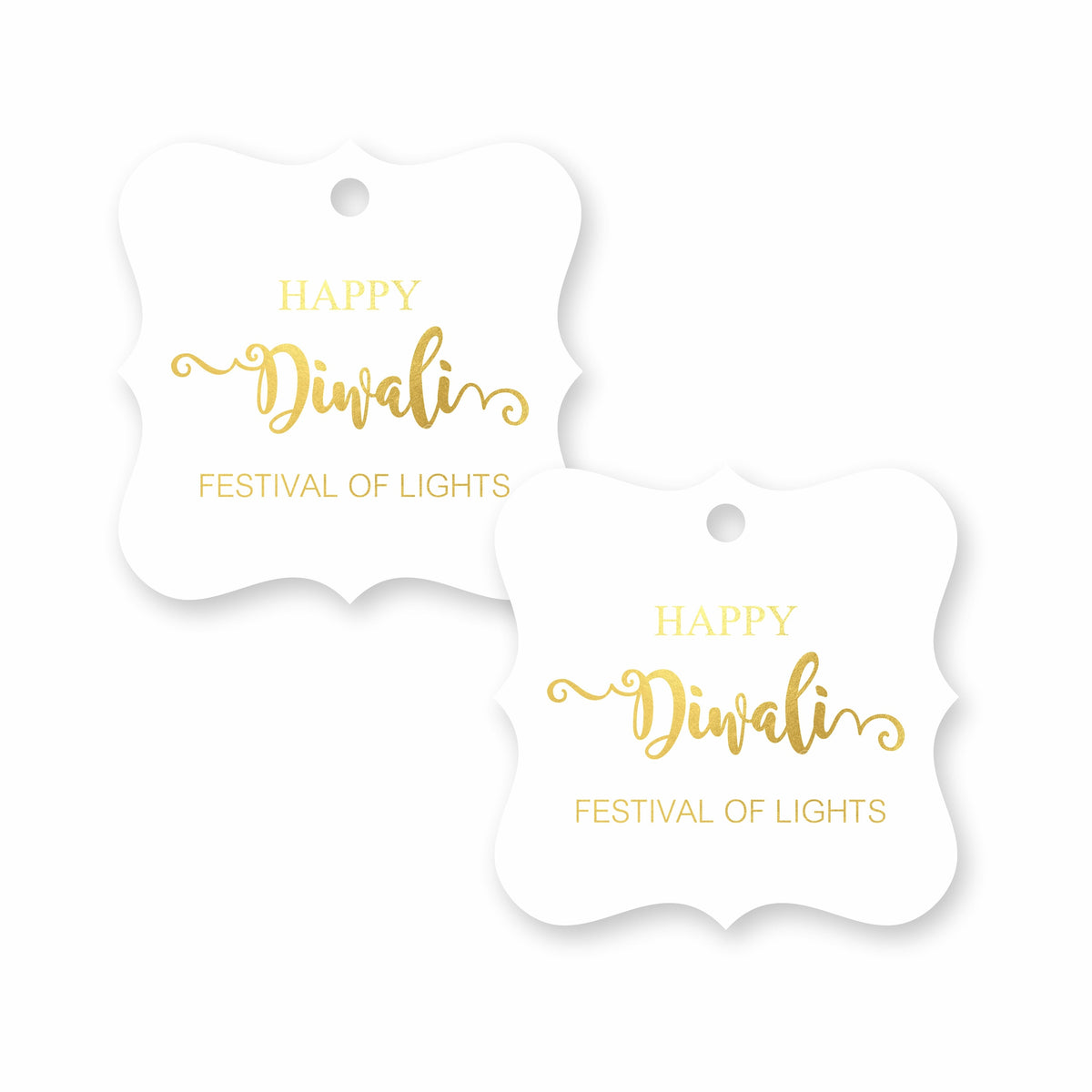 Happy Diwali Gold Foil Gift Tags Golden Elegance