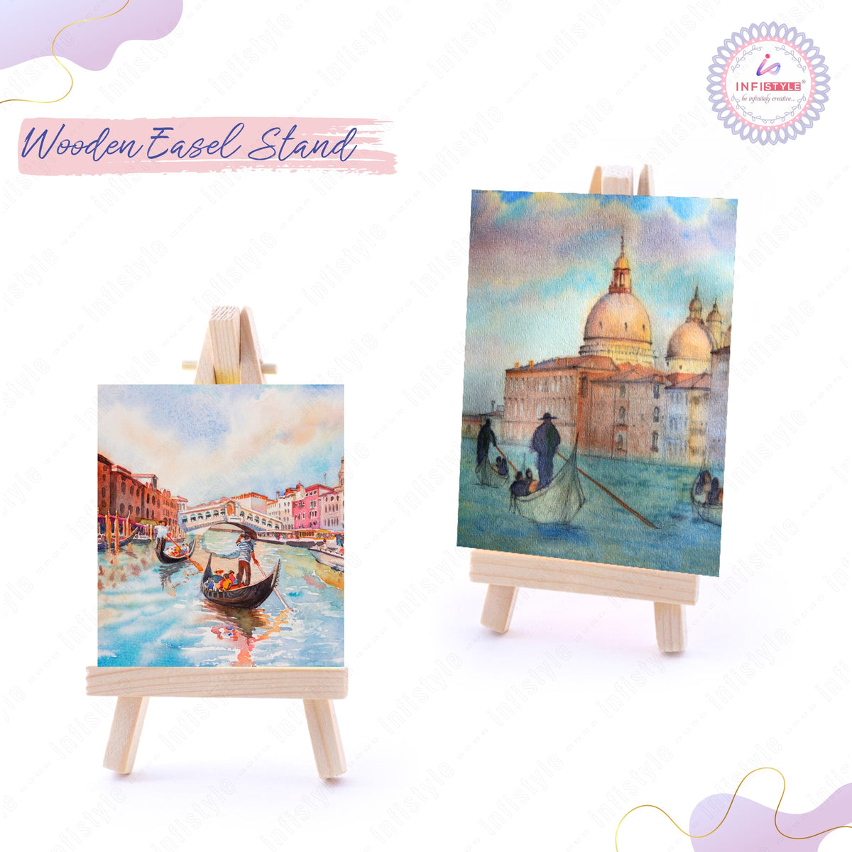 Easel Stand Wooden 5 Pieces for Art Painting Easel Stand 6inches front view