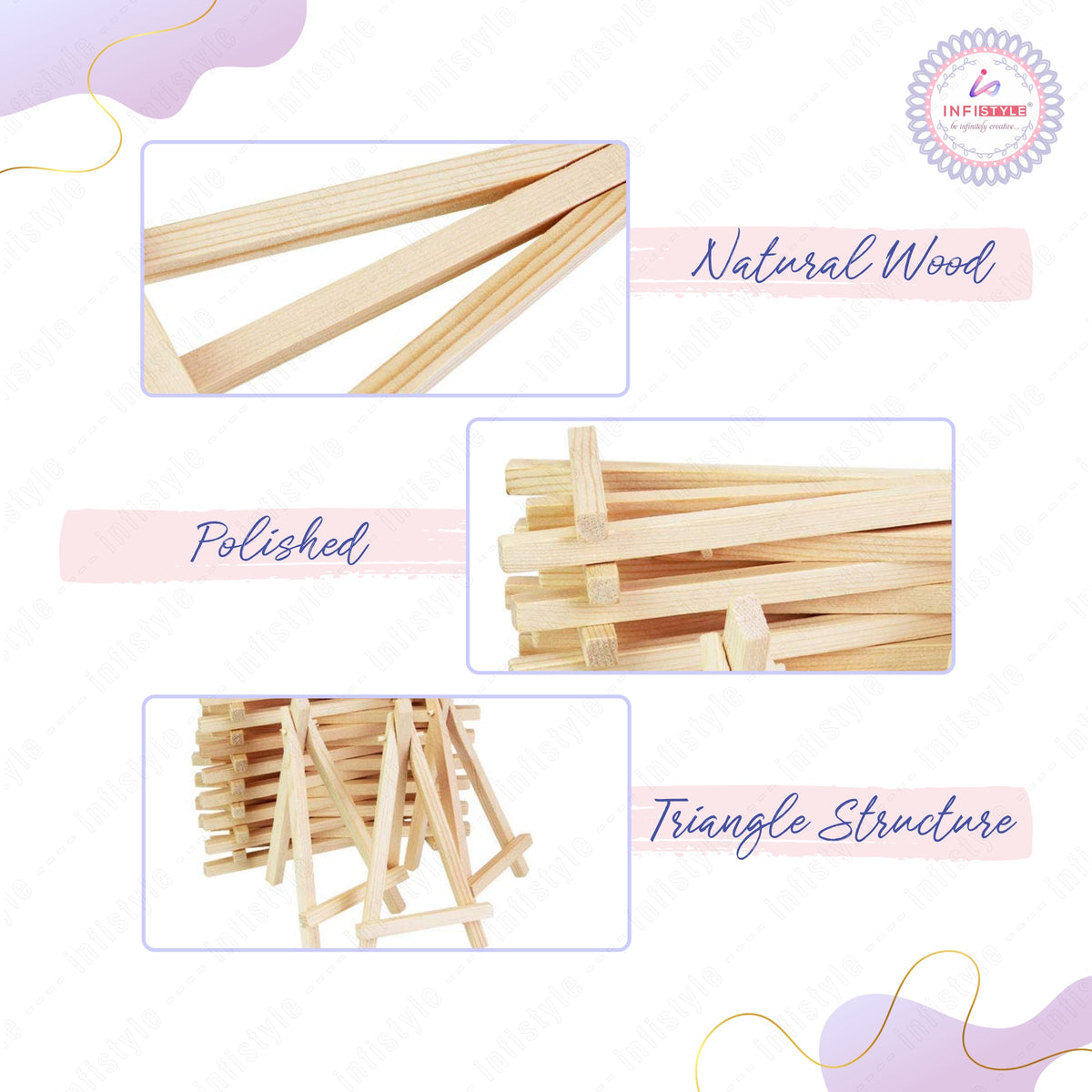 Easel Stand Wooden 5 Pieces for Art Painting Easel Stand 6inches detail view