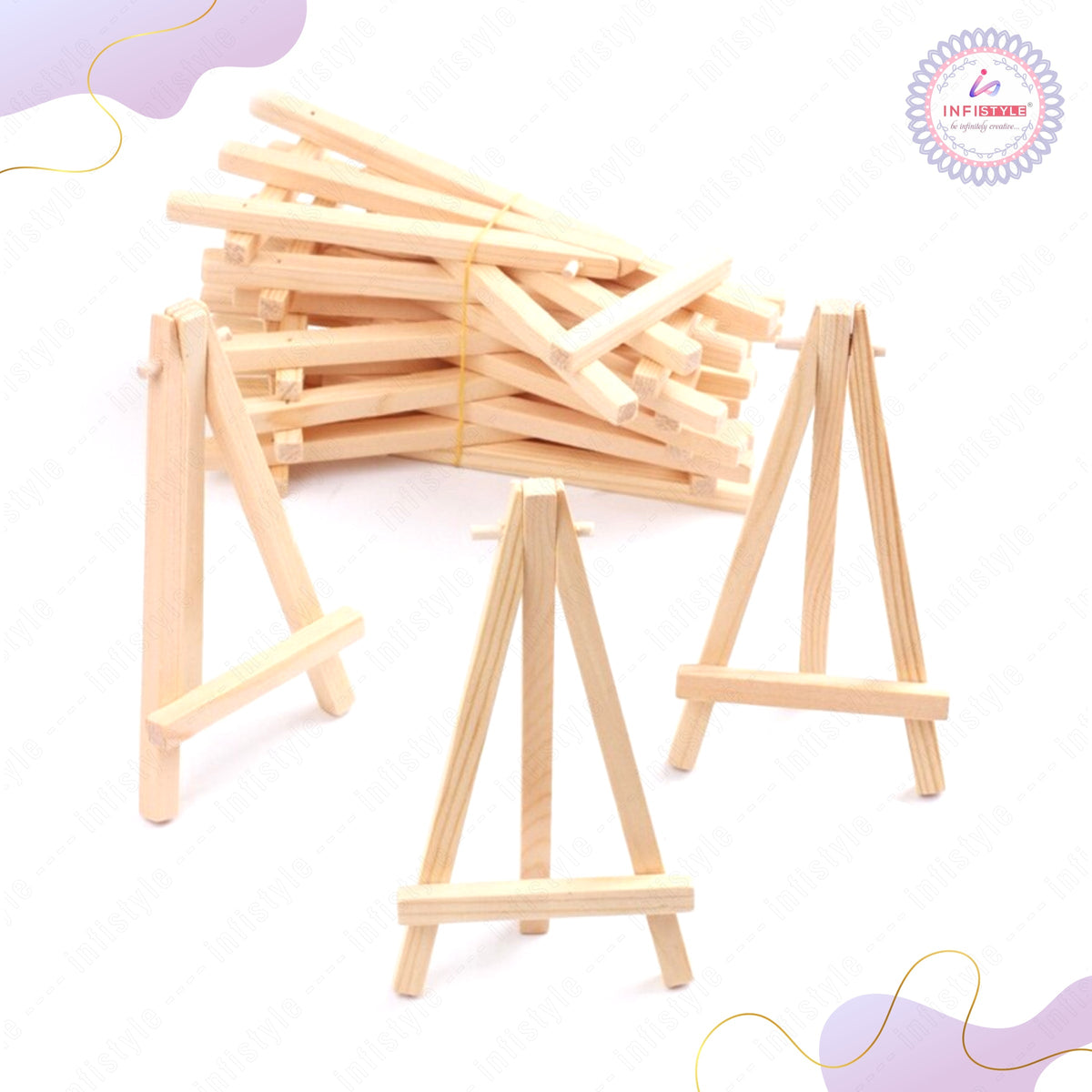 Easel Stand Wooden 5 Pieces for Art Painting Easel Stand 6inches design close-up