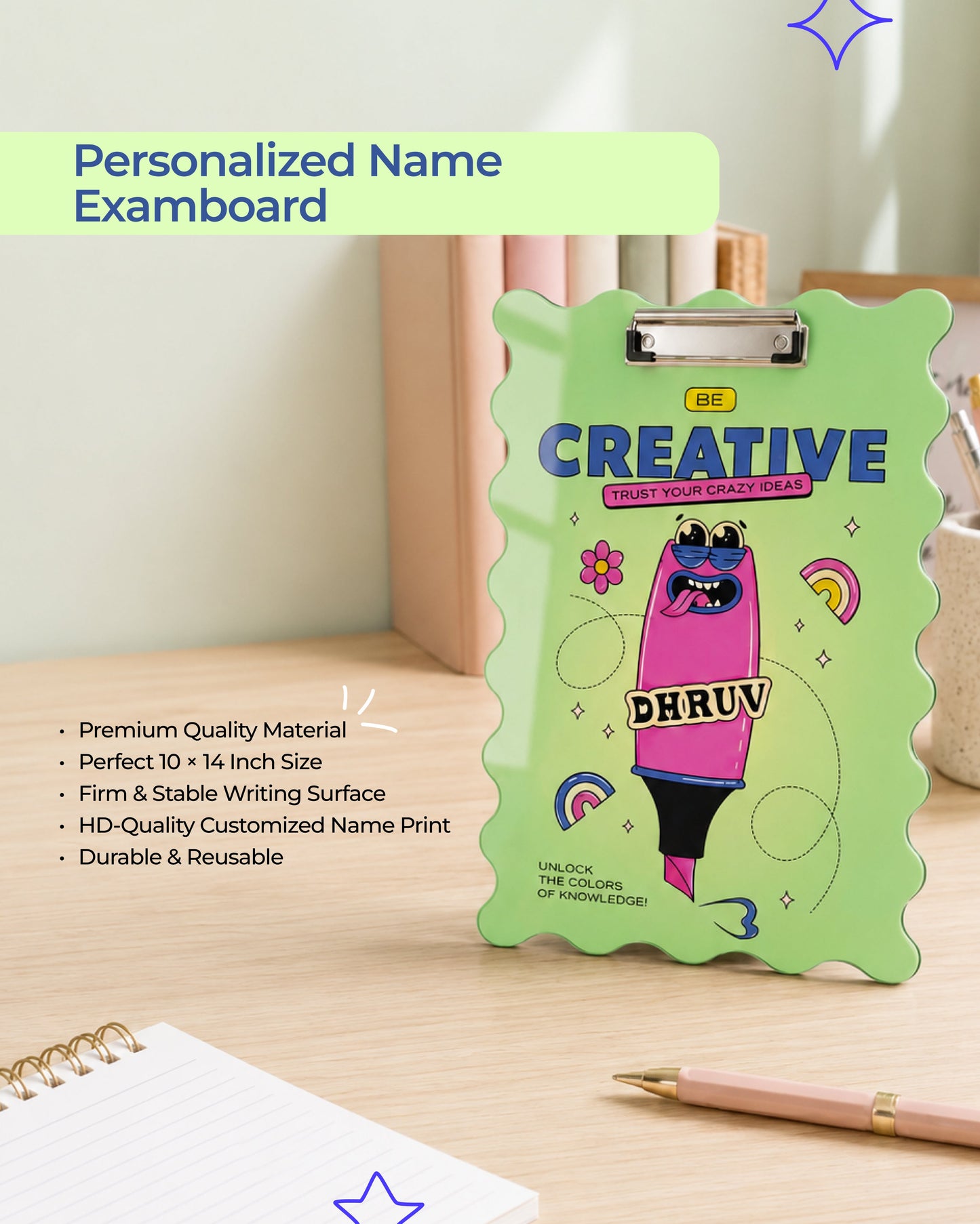 Customized Acrylic Examboard with Name | Personalized Name Examboard