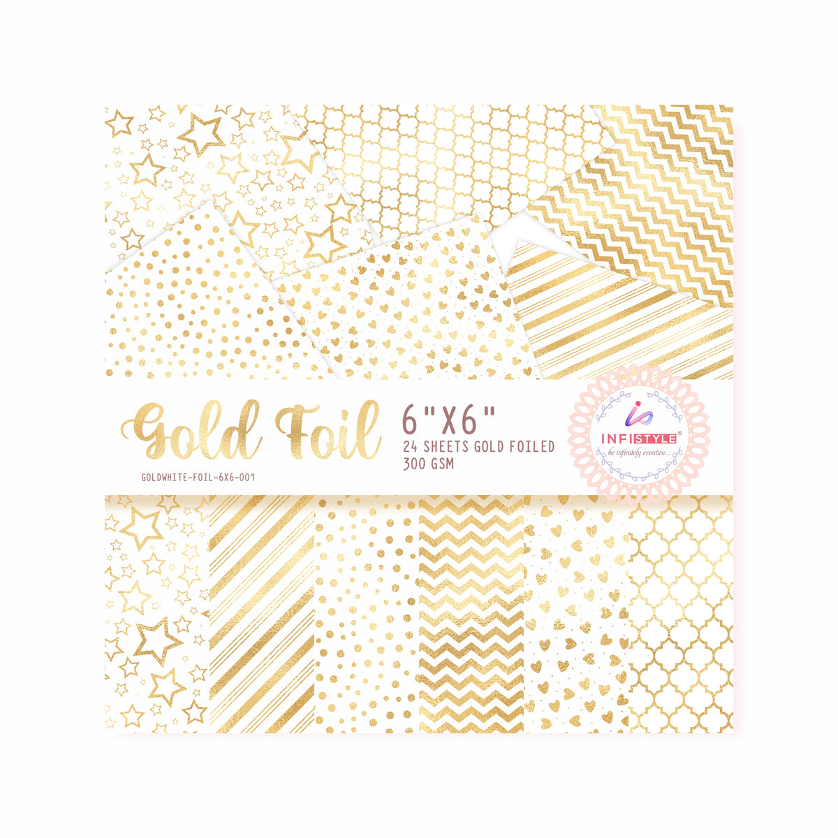 Premium Gold Foil Sheets 24 Pack 300 GSM