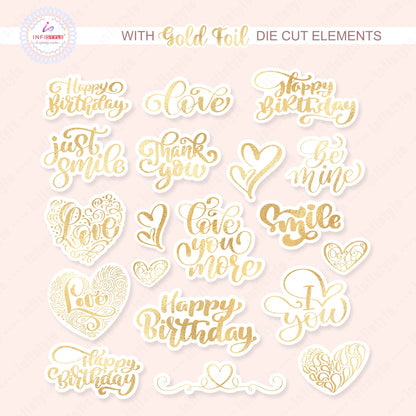 Pink Gold Foil Paper 22 Sheets 300 GSM size and dimensions