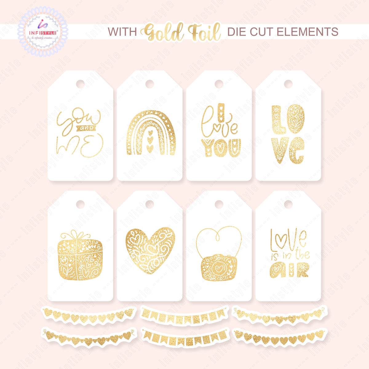 Pink Gold Foil Paper 22 Sheets 300 GSM packaging