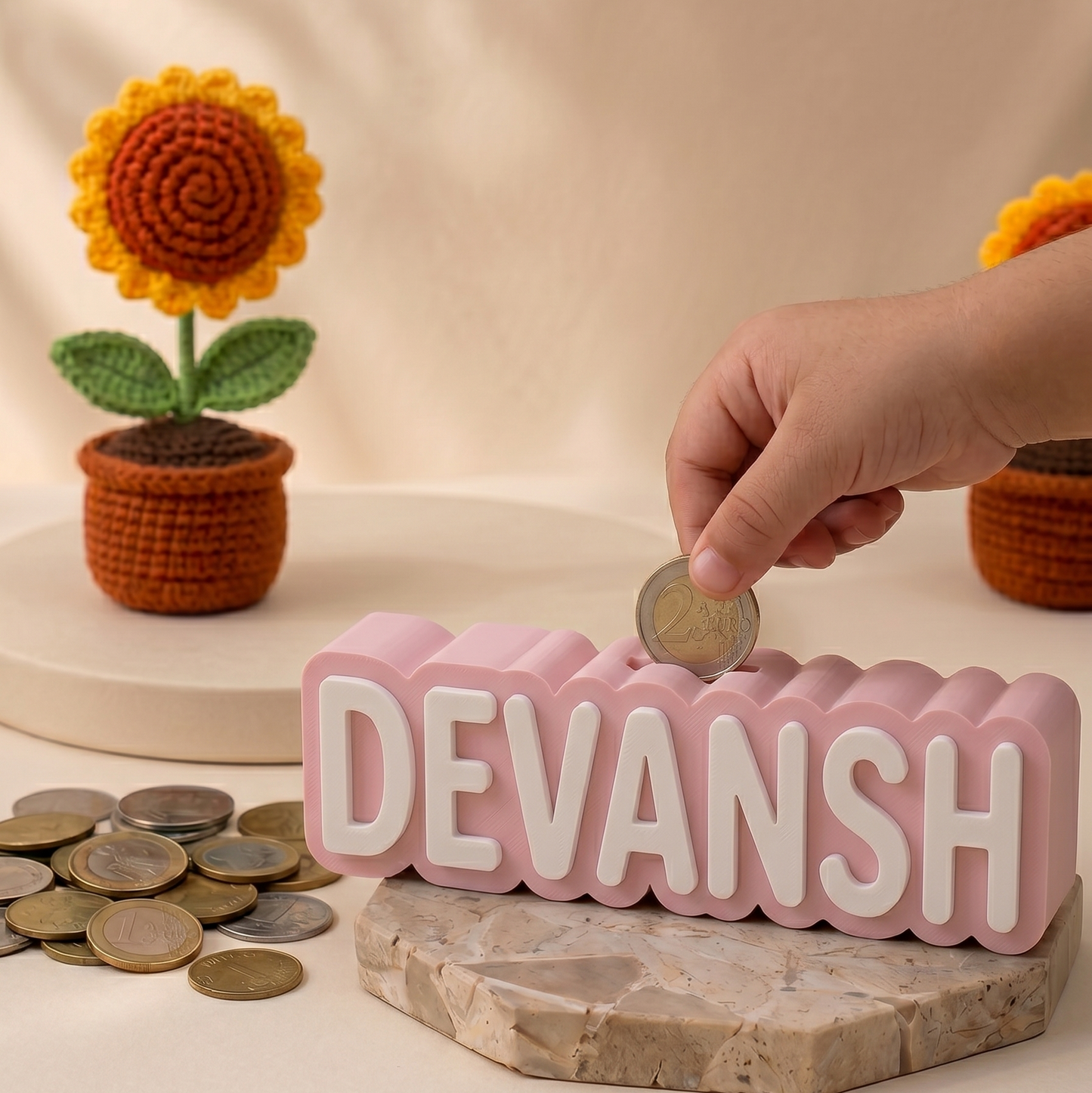 Personalised Name Piggy Bank | Custom 3D Printed Money Box for Kids & Gifting