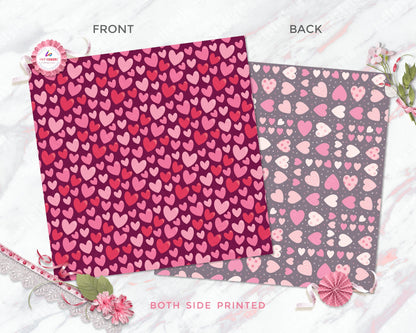 Scrapbooking Craft Paper Pack of 24 Pattern Love Theme gift presentation