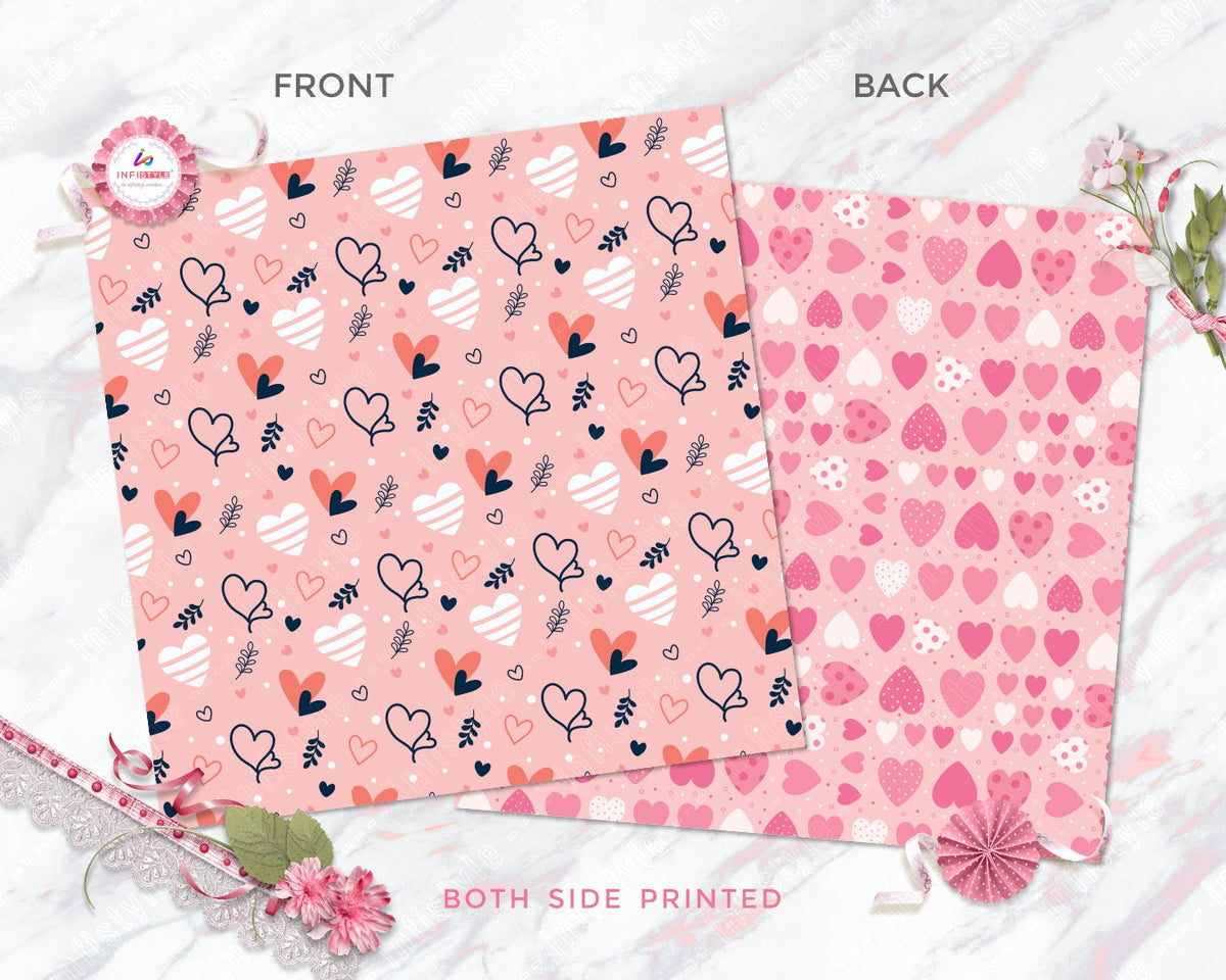 Scrapbooking Craft Paper Pack of 24 Pattern Love Theme colour options