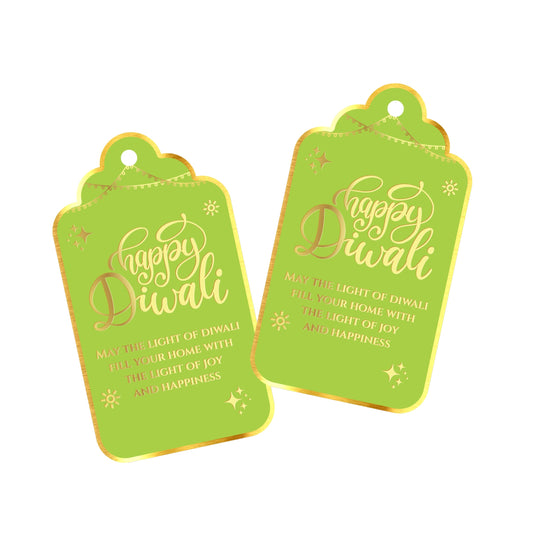 Diwali Tags Happy Diwali Gold Foil Gift Tags