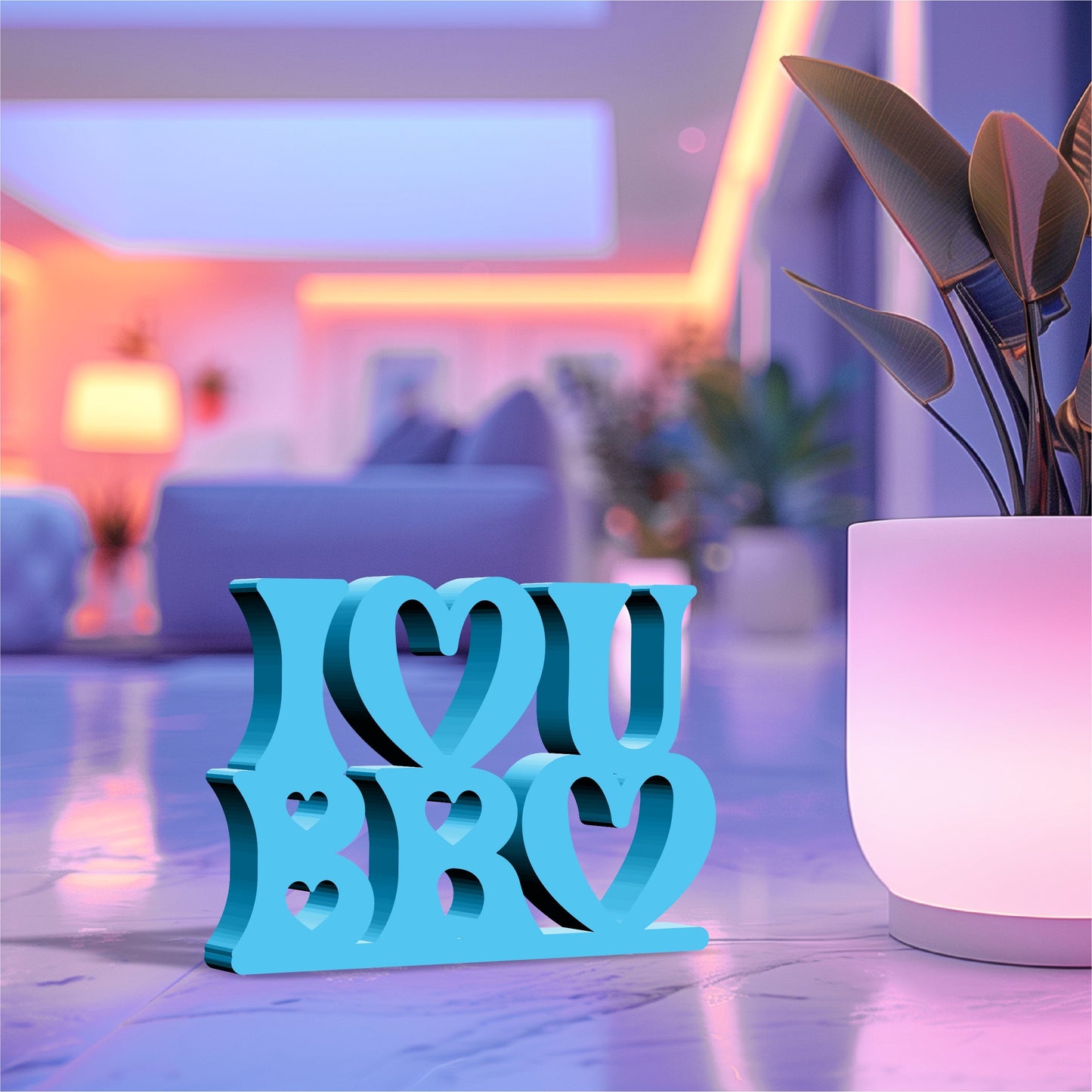 I LOVE YOU BRO 3D Home Decor Sign Gift For Brothers