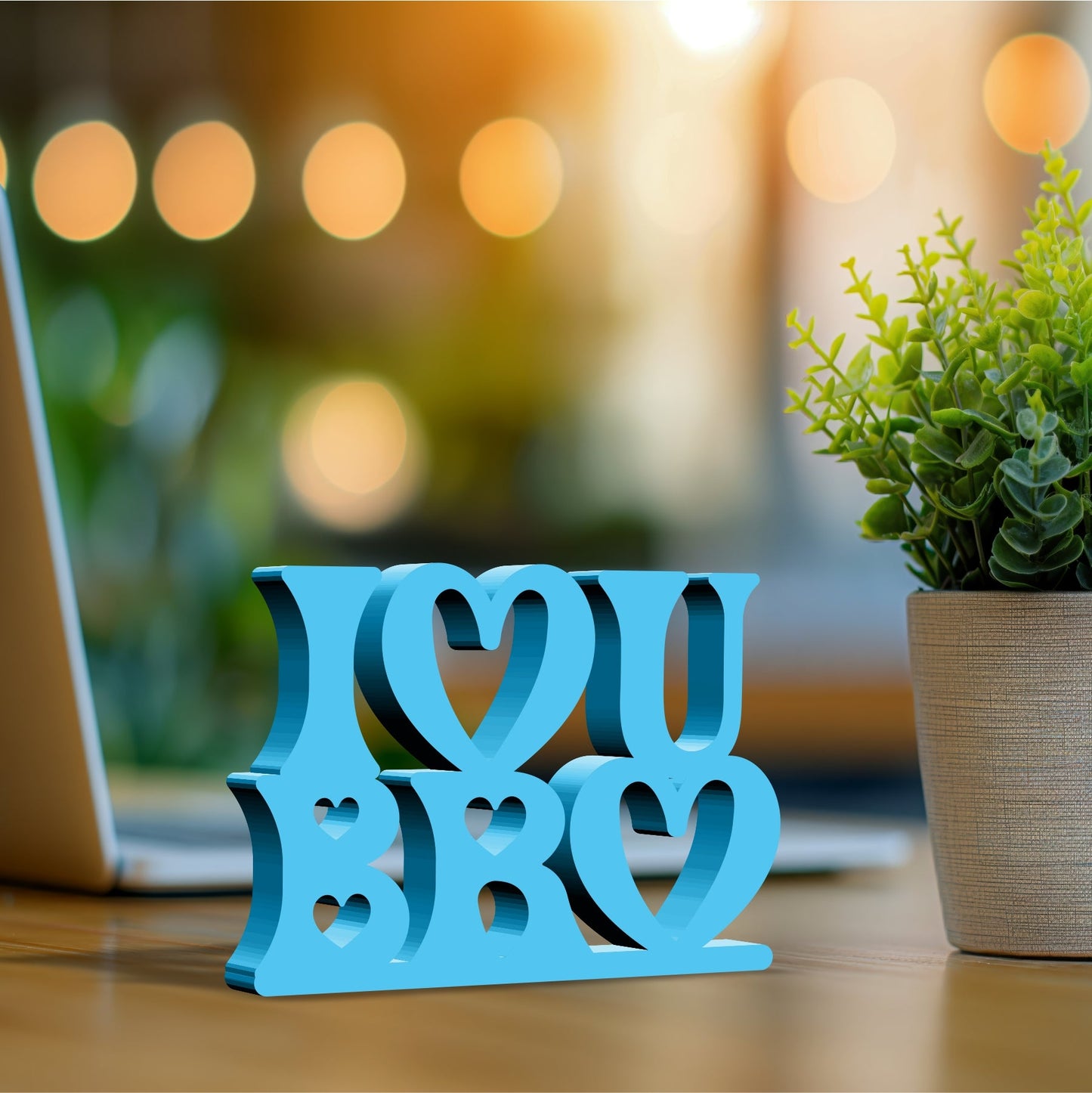 I LOVE YOU BRO 3D Home Decor Sign Gift For Brothers