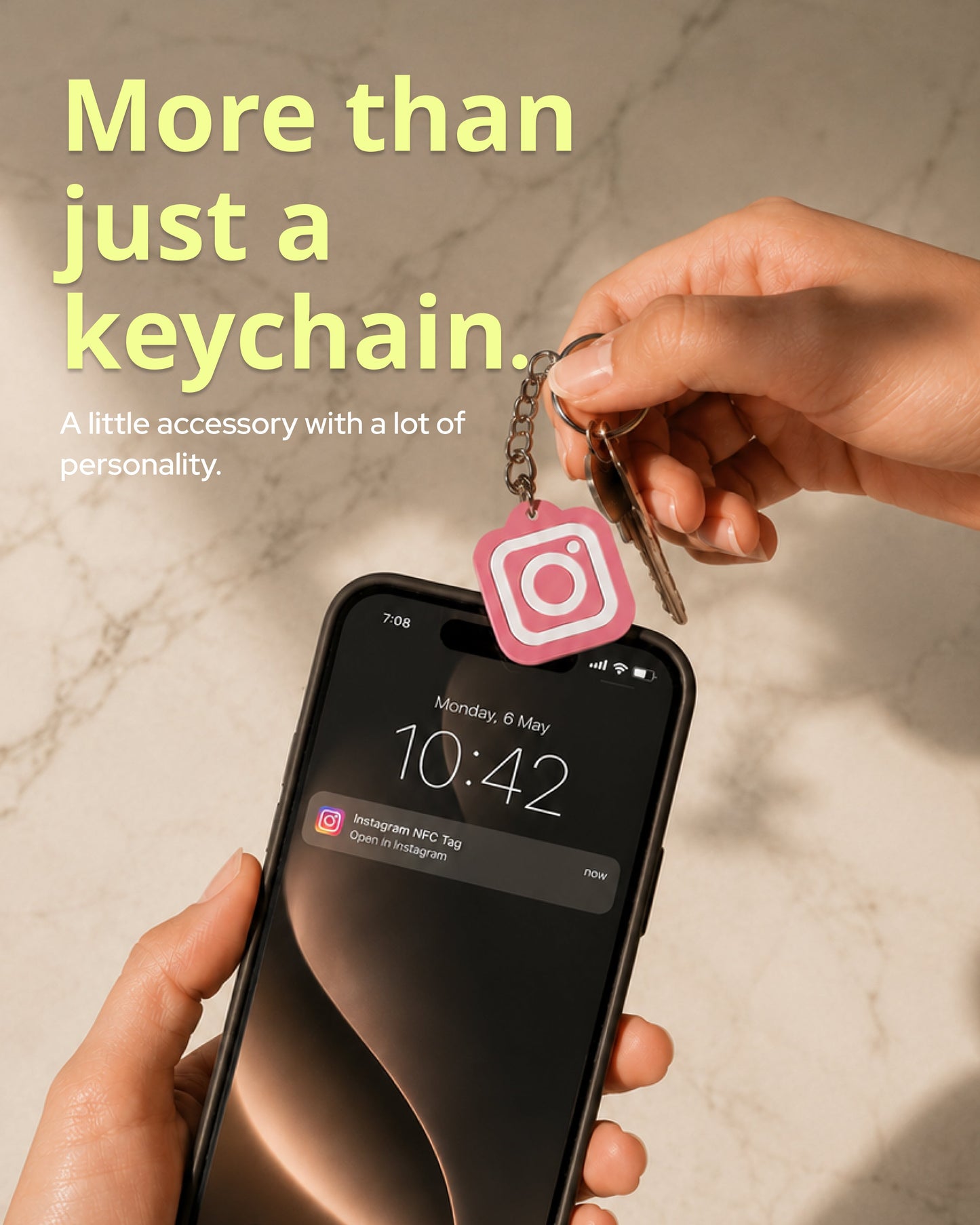 Custom 3D Printed NFC Instagram Keychain