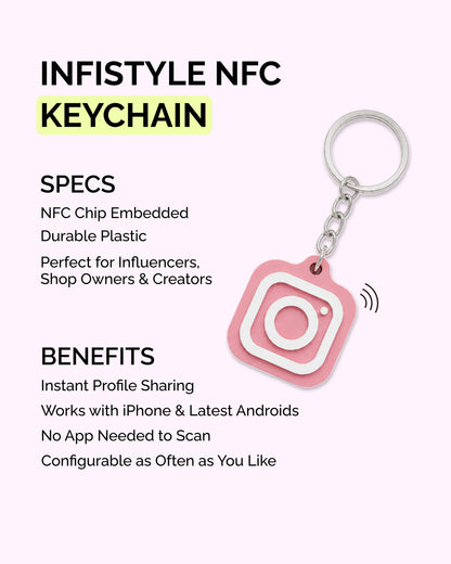 Custom 3D Printed NFC Instagram Keychain