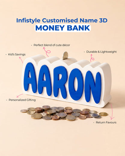 Personalised Name Piggy Bank | Custom 3D Printed Money Box for Kids & Gifting