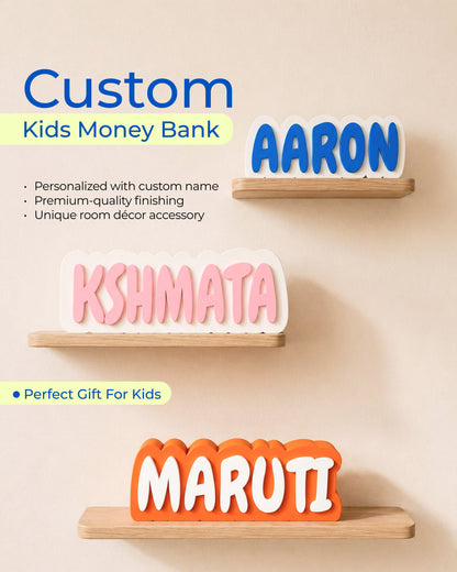 Personalised Name Piggy Bank | Custom 3D Printed Money Box for Kids & Gifting