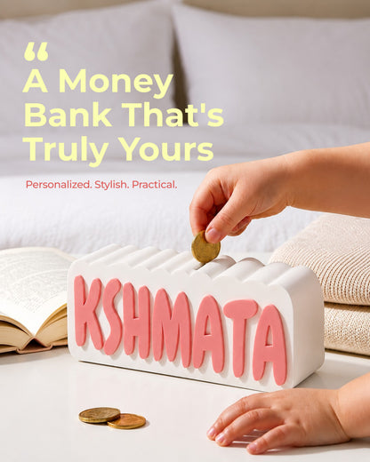 Personalised Name Piggy Bank | Custom 3D Printed Money Box for Kids & Gifting