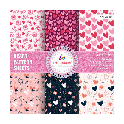 Scrapbooking Craft Paper Pack of 24 Pattern Love Theme front view