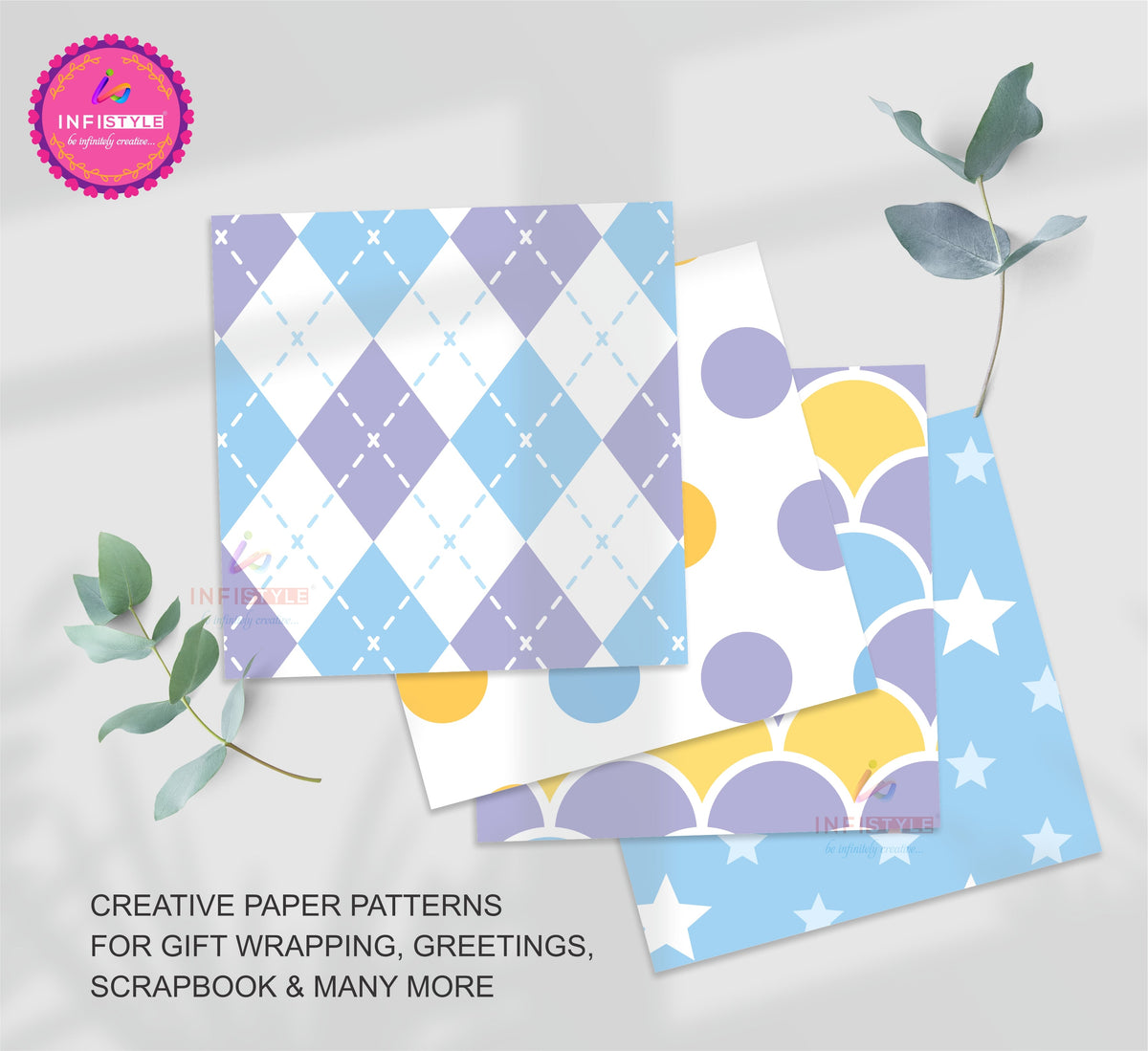 Scrapbook Craft Paper Pack of 24 size and dimensions