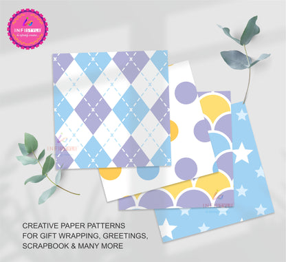 Scrapbook Craft Paper Pack of 24 size and dimensions