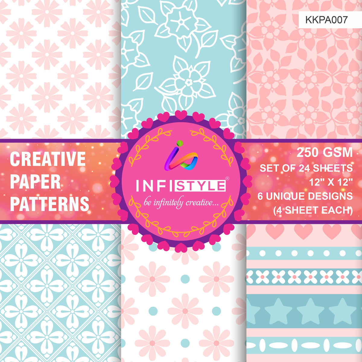 Scrapbooking Craft Paper Pack of 24 Creative Pattern Flowers Theme gift presentation
