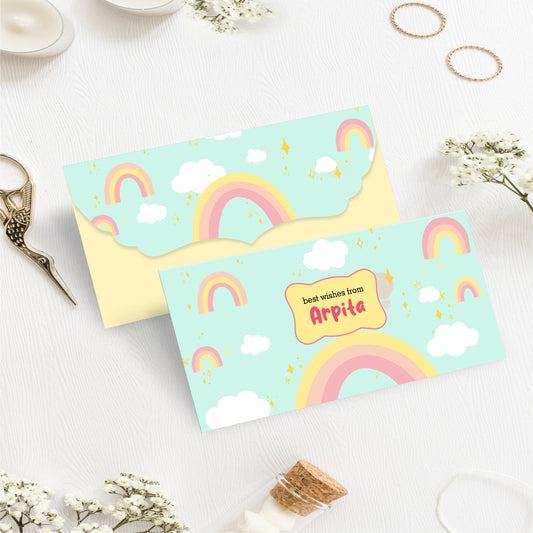 Custom Kids Gift Envelope for Gifting Money Envelopes Rainbows Theme