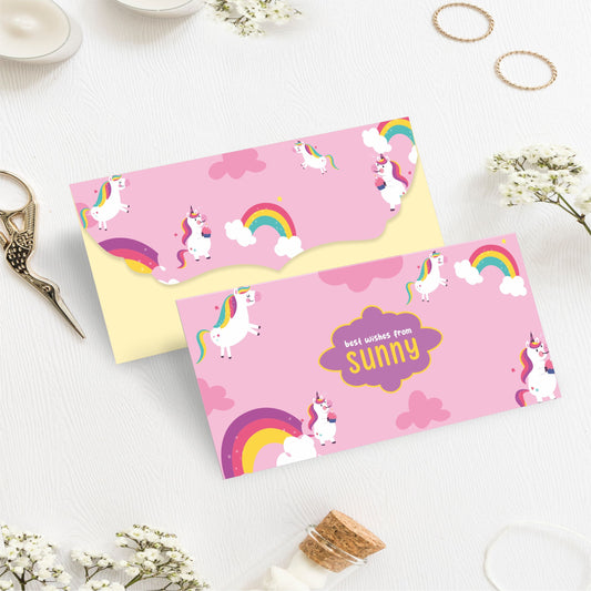 Custom Kids Gift Envelope for Gifting Money Envelopes Small Unicorn