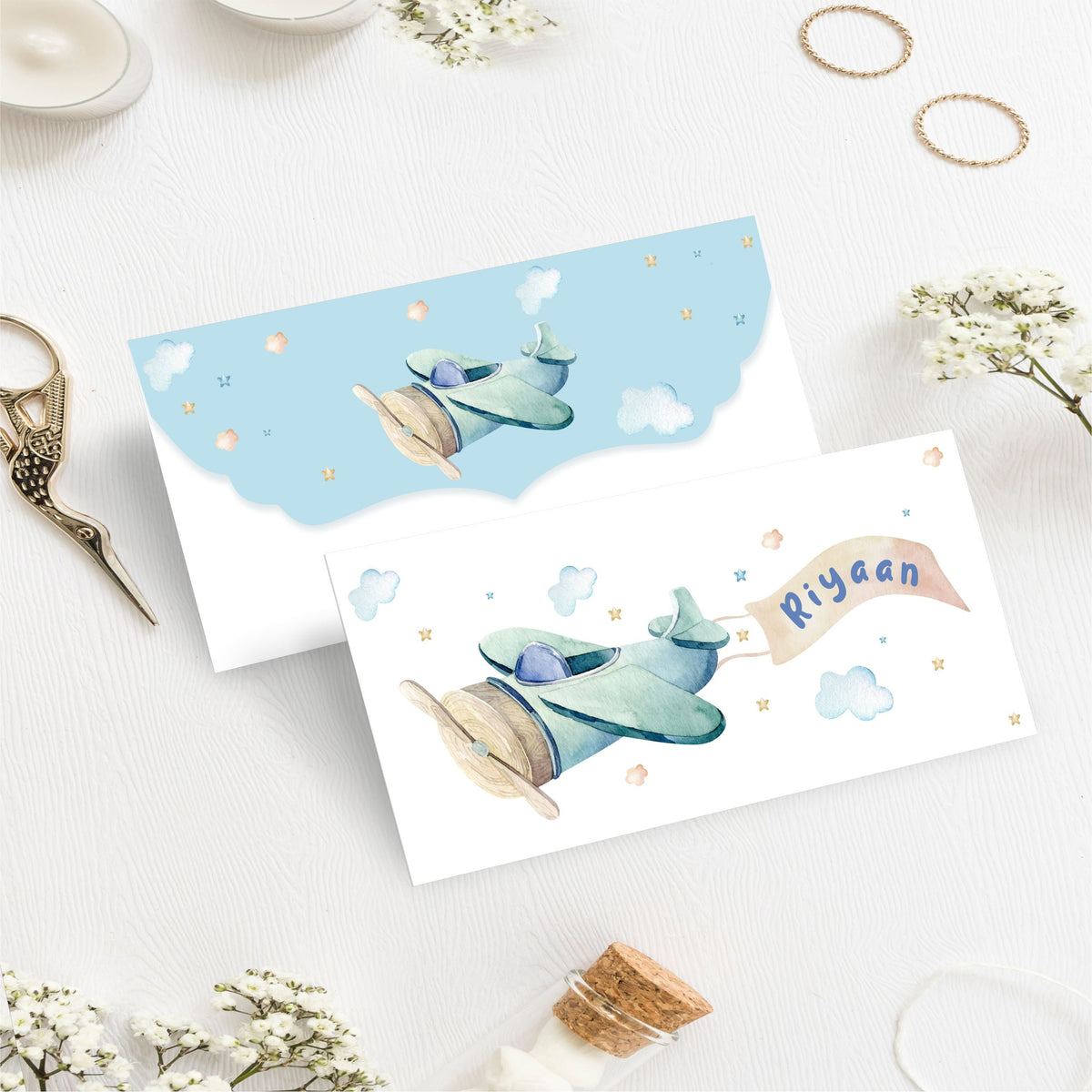 Custom Kids Gift Envelope for Gifting Money Envelopes Aeroplane Theme