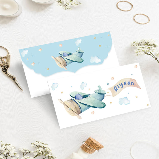 Custom Kids Gift Envelope for Gifting Money Envelopes Aeroplane Theme